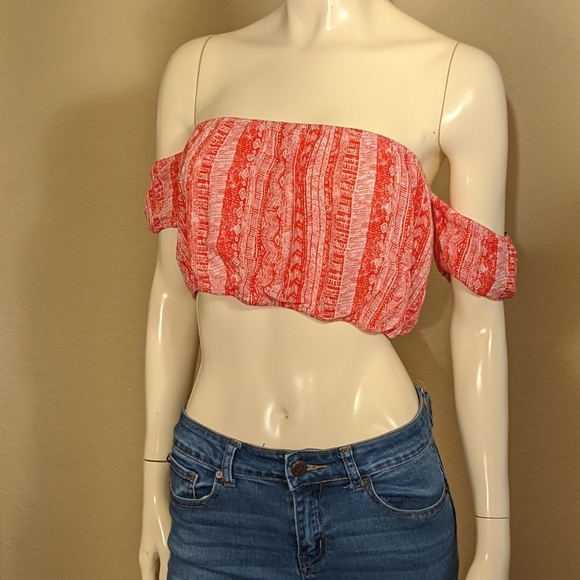 Forever 21 Coral Beachy Top peplum Blouse - Picture 3 of 5